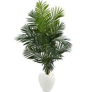 Nearly Natural 5.5-ft Paradise Artificial Palm Tree in White Planter - 1 of 2
