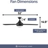 Prominence Home 52" Ceiling Fan with LED Light, Remote, 5 Reversible Blades & 2 Mounting Options, Ashby - Matte Black/Ebony Wood Grain - 3 of 4