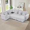 GDFStudio Esom 110" Corduroy Sectional Sofa with Convertible Sleeper and Storage Chaise - 2 of 4