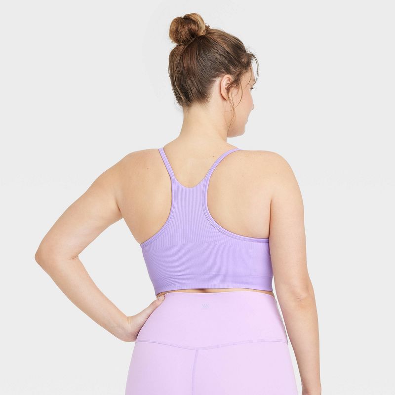 Women's Seamless Light Support Rib Sports Bra - All In Motion™, 4 of 6