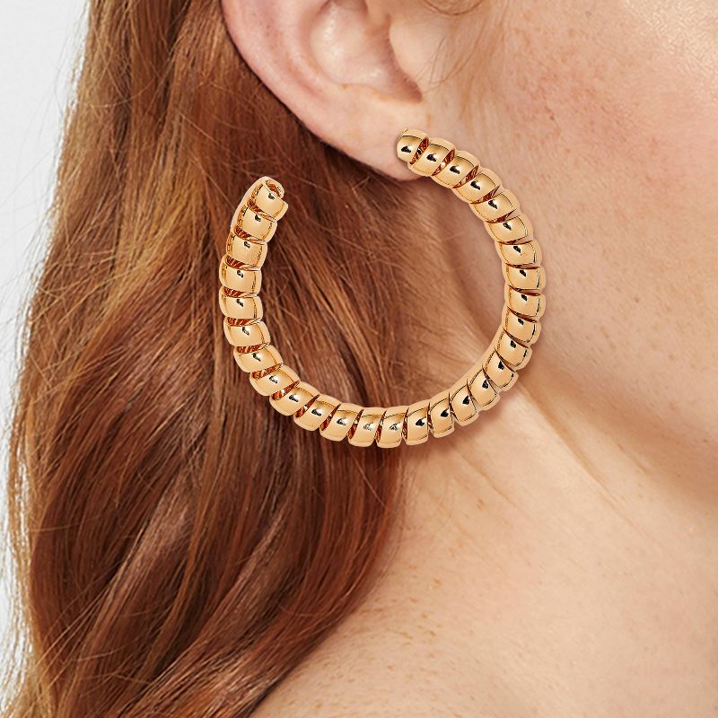 Full Twisted Hoop Earrings - A New Day&#8482; Gold, 3 of 8