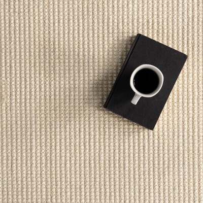 Ivory Geometric Wool and Sisal Runner Rug 2'6" x 8'