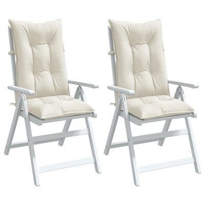 vidaXL Highback Chair Cushions 2 pcs Melange Cream 47.2"x19.7"x2.8" Fabric