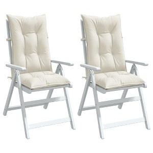 vidaXL Highback Chair Cushions 2 pcs Melange Cream 47.2"x19.7"x2.8" Fabric - 1 of 4