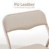 3-Piece Kids Folding Table & Chairs Set, PU Cushion, Black/Beige/Gray - 2 of 4