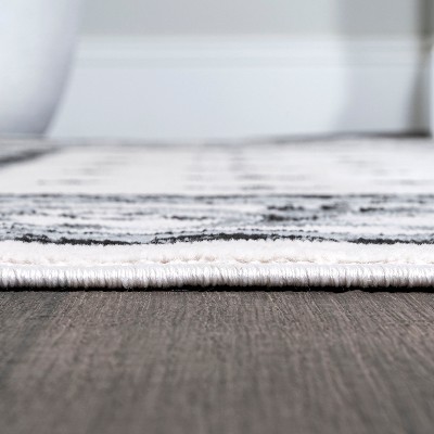 Cream and Light Gray Reversible Synthetic Area Rug