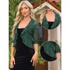 Allegra K Women's Evening Wedding Half Sleeve Ruffle Hem Elegant Lace Cardigan - 2 of 4