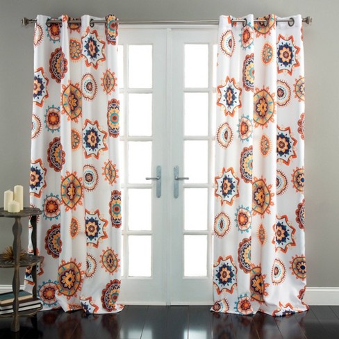 Adrianne Curtain Panels Room Darkening Set Of 2 White