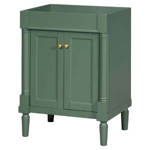 NicBex 23.5" Bathroom Storage Cabinet without Sink, Bathroom Vanity, 2 Cabinet Doors with Two-tier Storage Shelf for Bathroom - 1 of 4