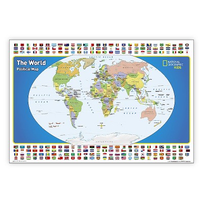 National Geographic The World for Kids Map, Laminated, 36" x 24"