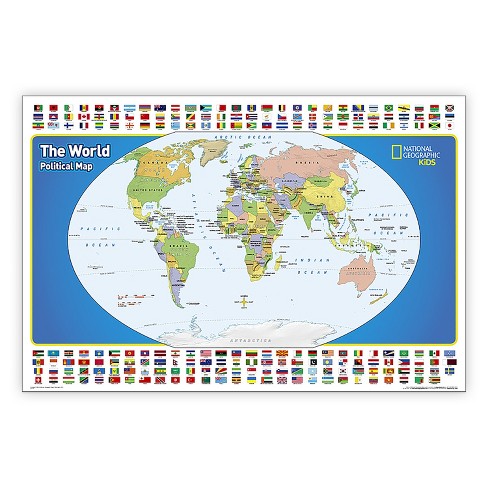 National Geographic The World For Kids Map, Laminated, 36