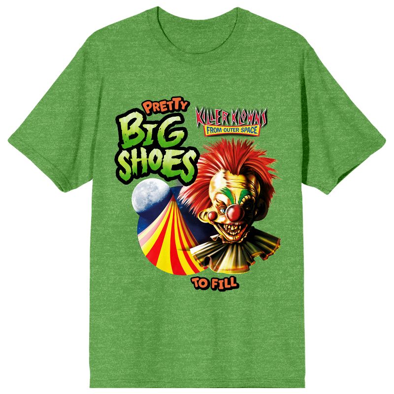 Killer Klowns From Outer Space Pretty Big Shoes To Fill Crew Neck Short Sleeve Green Heather Women's T-shirt, 1 of 4