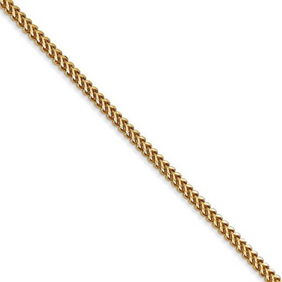 Black Bow Jewelry 1.5mm, 14k Yellow Gold, Solid Franco Chain Necklace