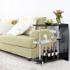 Costway Wine Rack Unit w/Tempered Glass Shelf & Glass Holders Glossy  Black - image 2 of 4