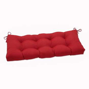 48" x 18" Outdoor/Indoor Tufted Bench/Swing Cushion Splash Flame Red - Pillow Perfect