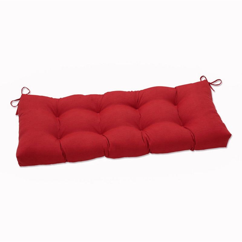 48&#34; x 18&#34; Outdoor/Indoor Tufted Bench/Swing Cushion Splash Flame Red - Pillow Perfect, 1 of 10