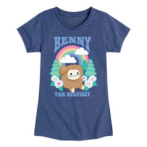 Girls' - Squishmallows - Benny The Bigfoot Fitted Short Sleeve Graphic T-Shirt - 1 of 4