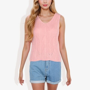 Anna-Kaci Women's Sleeveless V-Neck Sweater Knit Tank Top for Casual Looks - 1 of 4