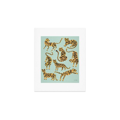 Cat Coquillette Tiger Collection Mint Orange 8" x 10" Art Print - Society6