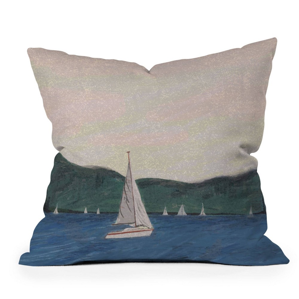 Photos - Pillow Deny Designs 20"x20" Britt Does Design Sailboats Square Indoor Throw 