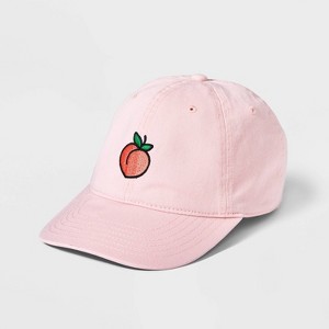 Peach Emoji Baseball Hat - Pink - 1 of 4