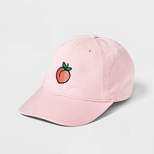 Peach Emoji Baseball Hat - Pink