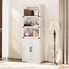 CuisinSmart 68.7" Tall 5-Shelf Bookcase, Farmhouse Wooden Bookshelf, Freestanding 5-Tier Display Cabinet for Living Room, Bedroom, Office - 2 of 4