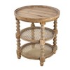 Vynxaria Rustic Round 3-Tiered Side Table, Natural Brown Finish, 23.5" x 25"H - 3 of 4
