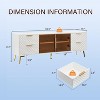 Modern Geometric TV Stand, 59.9" Media Console with Tempered Glass Doors, Deluxe Sculpted Aluminum Frame & 4 Drawers, Adjustable Metal Legs - 2 of 4