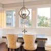 LNC Timeless 3-Light 16" Farmhouse/Rustic Small Lantern Chandelier, Rustic Bronze and Weathered Gray Wood Tone - 4 of 4