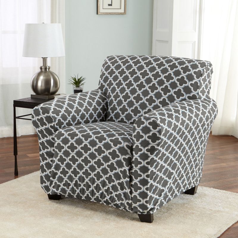 Great Bay Home Stretch Printed Washable Chair Slipcover, 1 of 7