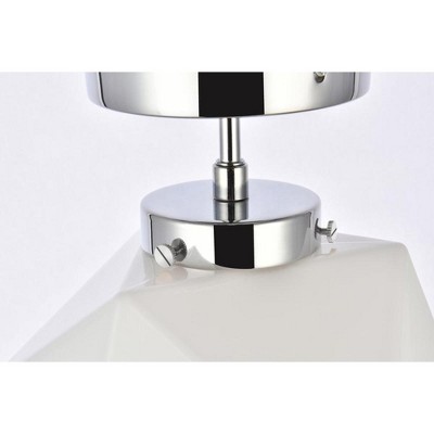 Lawrence Chrome and White Glass 1-Light Flush Mount
