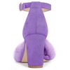 Allegra K Women's Faux Fur Buckle Closure Ankle Strap Block Heels Sandals - 3 of 4