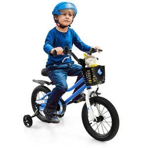 Infans 14" Kid’s Bike w/Removable Training Wheels & Basket for 3-5 Years Old Blue - 1 of 4
