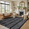 World Rug Gallery Bohemian Stripe Lines Shag Rug – White – Easy to Clean, Medium Pile – Perfect for Living Room, Bedroom, or Entryway - 2 of 4
