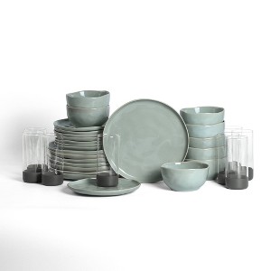 Stone Lain 32pc Mirella Stoneware Dinnerware Set Includes Glasses - 1 of 4