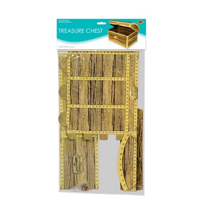 Rustic Gold and Brown Wooden Treasure Chest Box