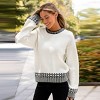 Women's White Cozy Geometric Patterned Sweater - Cupshe - 2 of 4