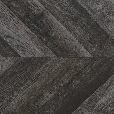 Grimma 47'' Rustic Gray Herringbone and Chrome Bookshelf