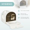 Gsluuk PawHut Cat Litter Box with Lid, Covered Litter Box for Indoor Cats with Tray, Scoop, Filter, 17" x 17" x 18.5", White - 3 of 4