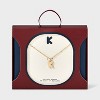 14K Gold Dipped Enamel "K" Initial Pendant Necklace - A New Day™ Gold/White - 3 of 4