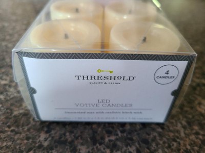 4pk LED Votive Flameless Black Wick Candle White - Threshold™