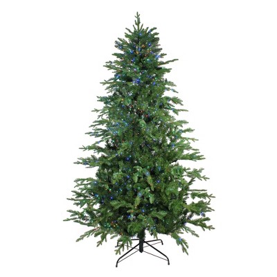 Northlight 7.5' Prelit Artificial Christmas Tree Full LED Ashland Sitka Spruce - Multicolor Lights