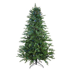 Northlight 7.5' Prelit Artificial Christmas Tree Full LED Ashland Sitka Spruce - Multicolor Lights - 1 of 4