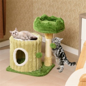 FURNIinspire Pet Tower Indoor Cat Tree Cat Tower Cozy Cat Apartment, Cat Condo with Sisal Grab Post, Shake Ball, Multicolored, 16.5"*12"*21.5" - 1 of 4