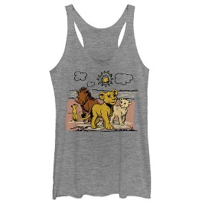 Women's Lion King Best Friends Cartoon Racerback Tank Top - 1 of 3