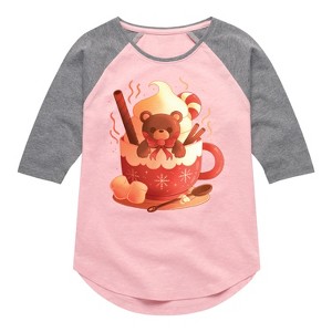 - Instant Message - Christmas Bear Cocoa Mug Fitted Short Sleeve Graphic T-Shirt - 1 of 3