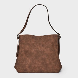 Slouchy Bucket Shoulder Bucket Bag - Universal Thread™ Brown: Adjustable Strap, Magnetic Closure, Softside Design - 1 of 4