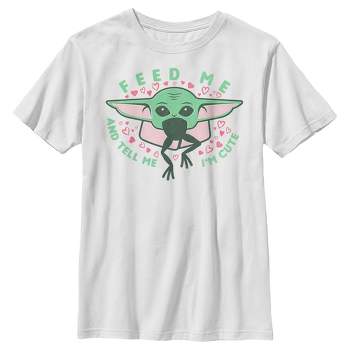 Boy's Star Wars The Mandalorian Valentine's Day The Child Feed Me T-Shirt