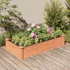 vidaXL Outdoor Planter Pot - Brown Garden Raised Bed with Liner, Solid Wood Fir Construction, Efficient Drainage, 47.2"x23.6"x9.8" for Garden/Patio - 2 of 4